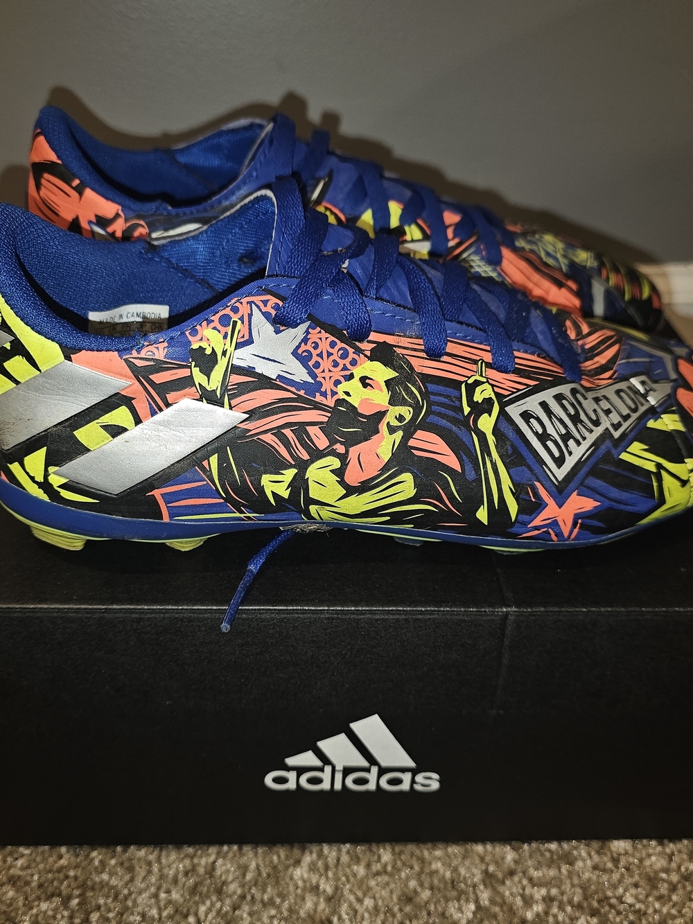 adidas Nemeziz Messi Graphic Soccer Cleats - Blue/Yellow/Coral - Picture 2 of 3